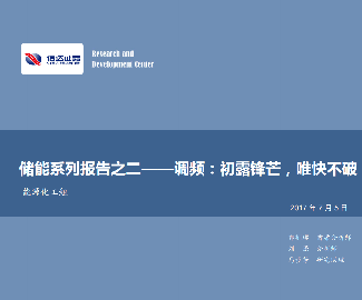 《储能系统报告之二——调频：初露锋芒，唯快不破》