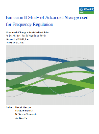 Emission II Study of Advanced Storage used for Frequency Regulation